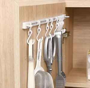 Multi-purpose Sliding S-hooks Kitchen Cabinet Organizer Rail