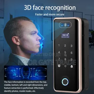 Smart Glass Door Lock – Face Recognition Fingerprint Wifi Tuya