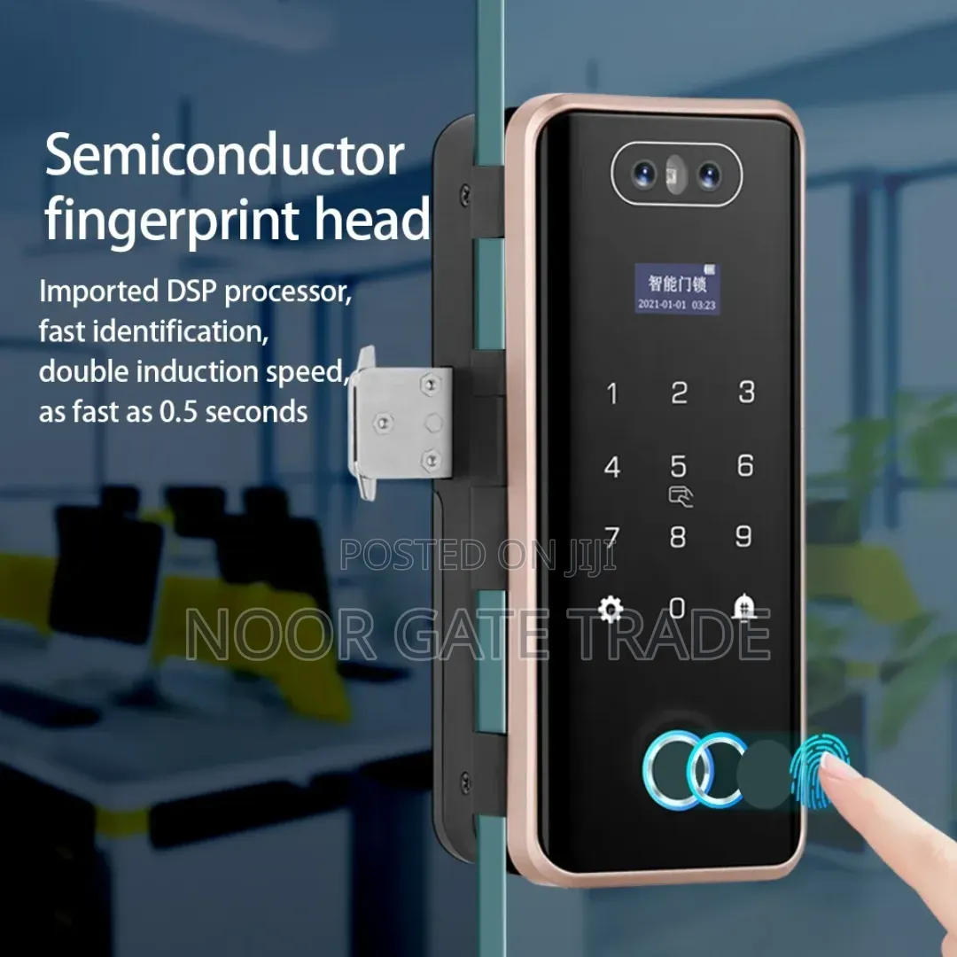 Smart Glass Door Lock – Face Recognition Fingerprint Wifi Tuya