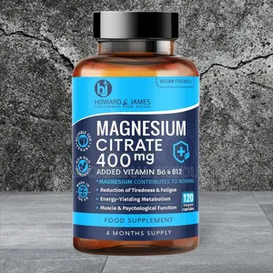 Magnesium Citrate 400mg Plus Vitamin B6 B12 ,120 Capsules