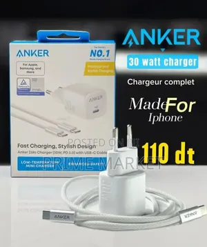 Anker Zolo 30w Pd+Iq - 3x Faster Charging for iPhone, iPad, Samsung
