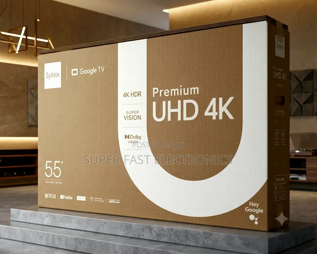 Syinix 55 Inch Tv Premium Uhd Google Tv – Smart Entertainment