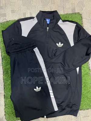 Original Adidas Men's Blue Black Tracksuit Set •