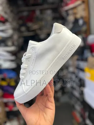 Calvin Klein Black White High Master Quality Smooth Flat Sneakers
