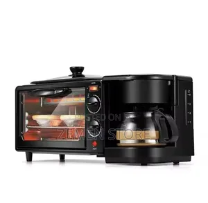 3-in-1 Breakfast Maker Station Toaster Oven Coffee Maker ማሽን