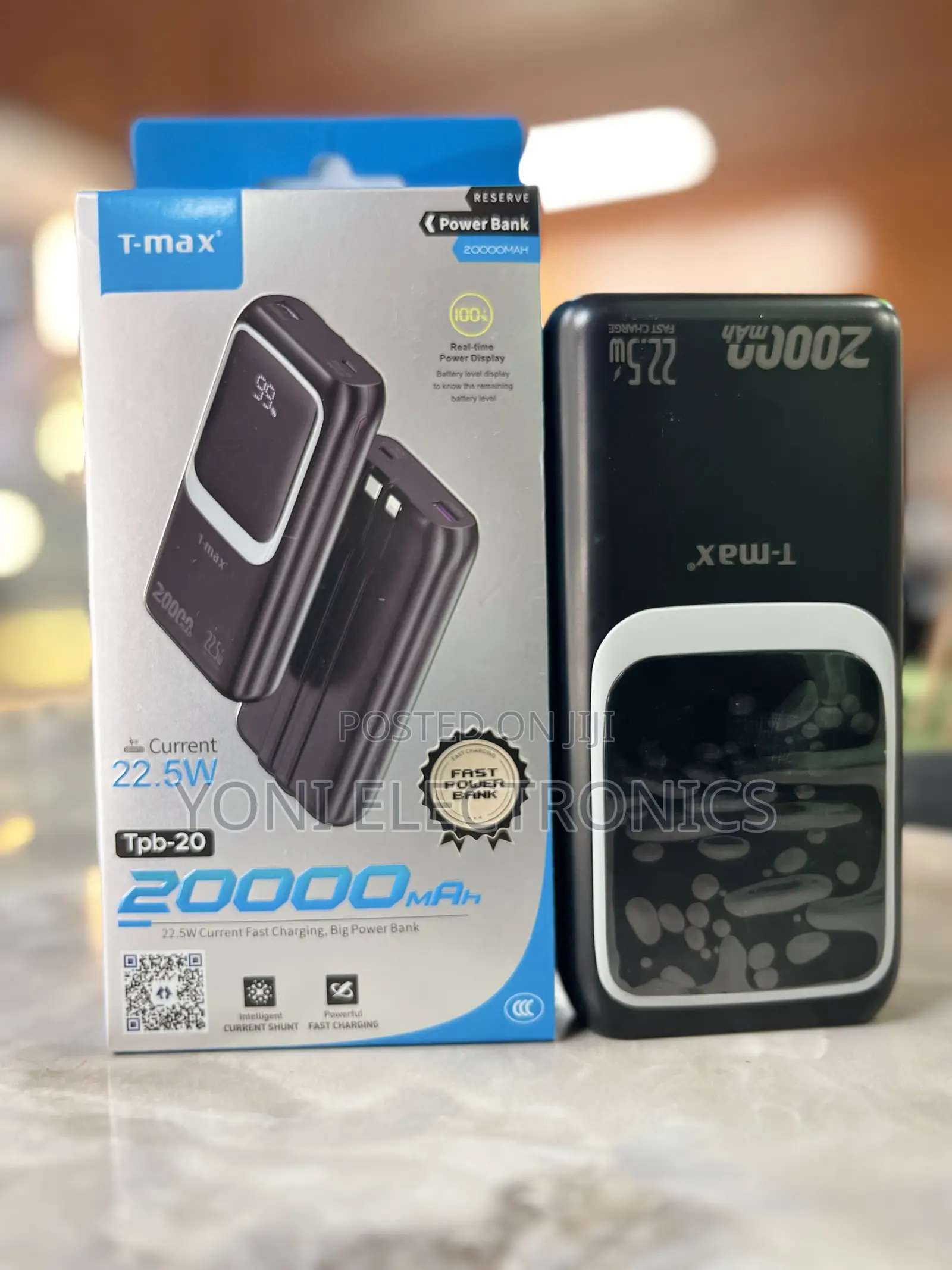 T-max Tpb-20 20000mah Fast Charging Power Bank With Real-time Digital