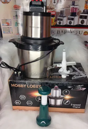Hobby Lobby Food Processor 6 Liter With Manual የሽንኩርት እና የስጋ መፍጫ ማሽን