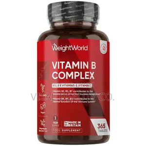 Vitamin B Complex, All B Vitamins+ Vit C.,365 Tablets