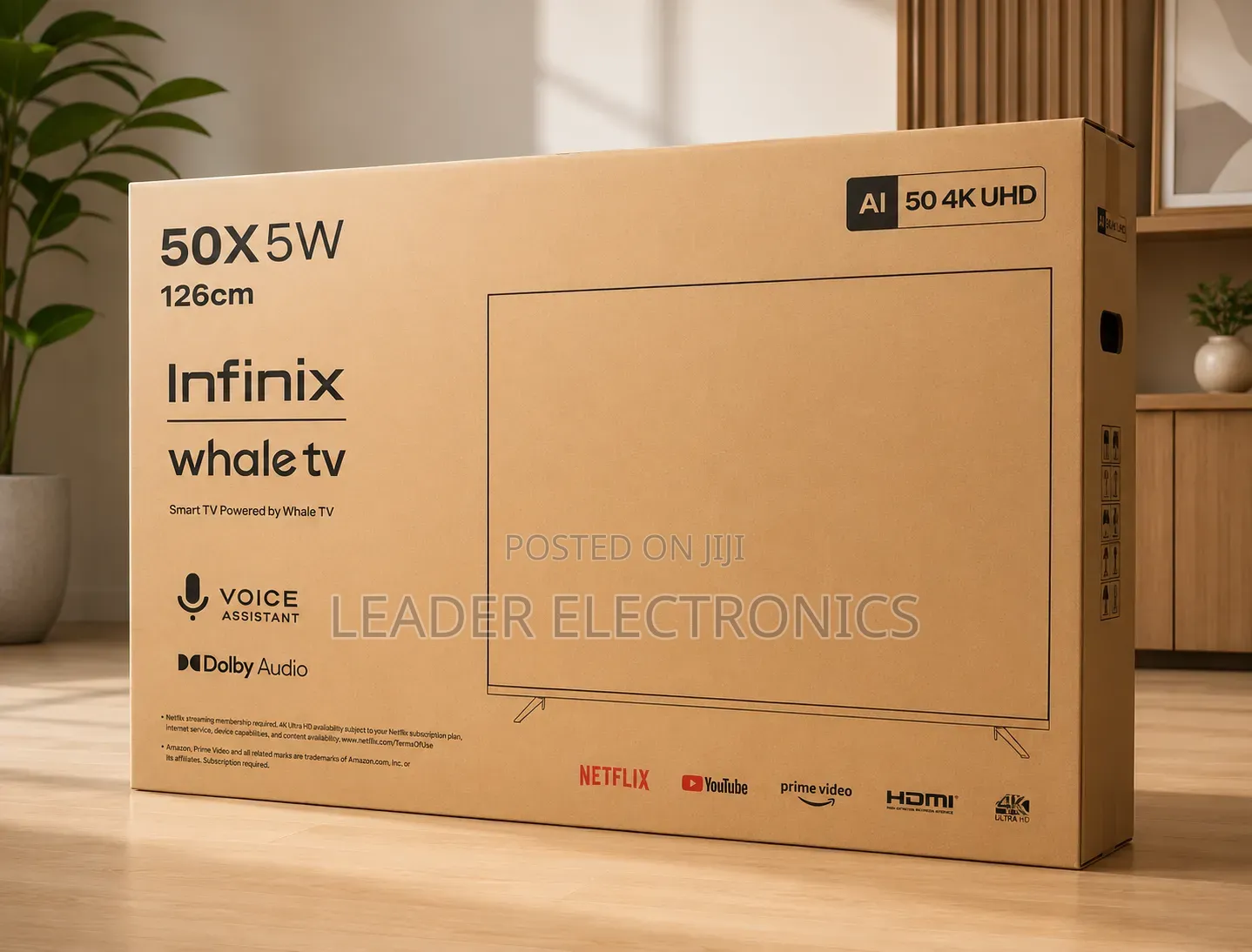 Infinix Tv 50" Smart Whale Tv Uhd – Original | 3 Year Warranty