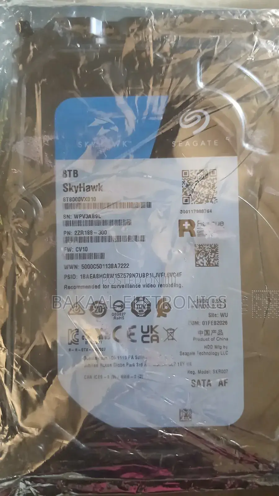 Skyhawk 8tb Surveillance Rescue+ HDD (3.5′′, Sata 3)