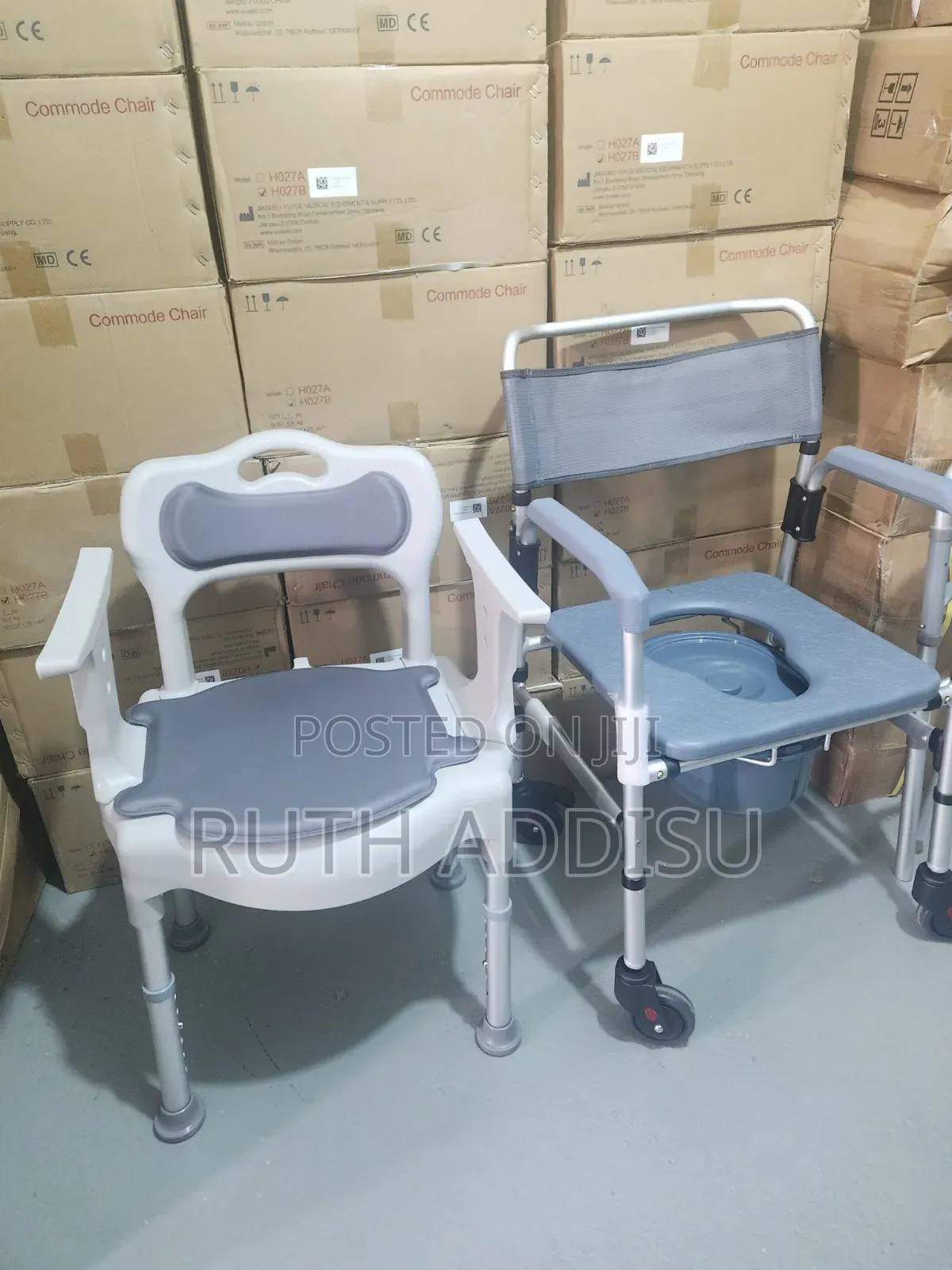 Shower and Popo Chair Medical With Movment Quality Grey Chair