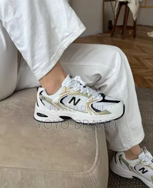New Balance 530 Sneakers White/ Metallic Gold and Black