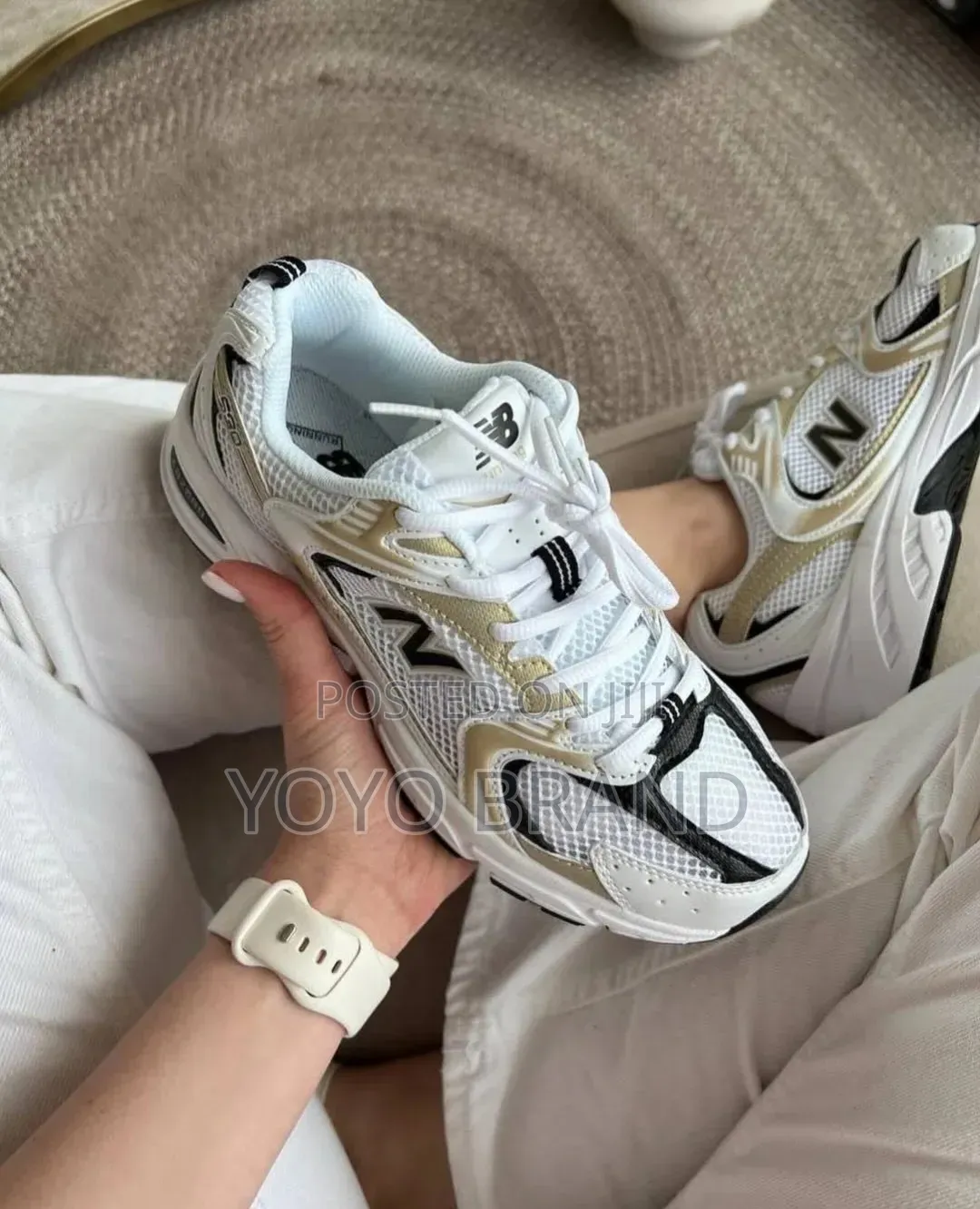 New Balance 530 Sneakers White/ Metallic Gold and Black
