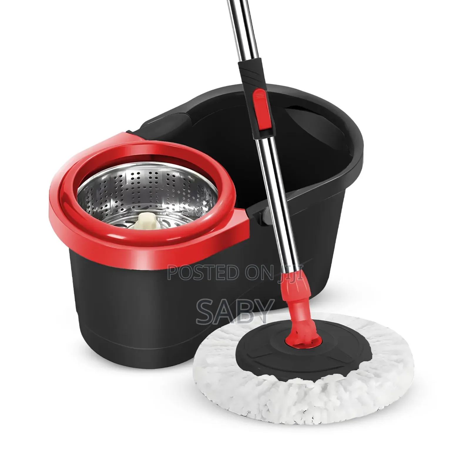 Black and Red 360-Degree Spin Mop