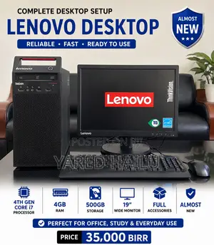 New Desktop Computer Lenovo ThinkCentre 24 4GB Intel Core i7 HDD 500GB