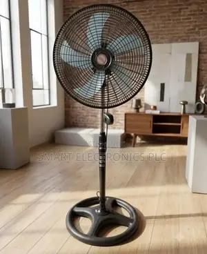 Pasfic Fan 18-Inch Pedestal Fan Features a Black Finish and a 5-Blade