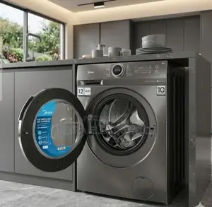 Midea 12kg Full Automatic Front-Load Machine Featuring a Digital