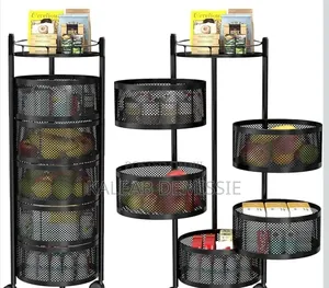 5 Layer Moveable Kitchen Storage Rack የአትክልትና የፍራፍሬ ማስቀመጫ