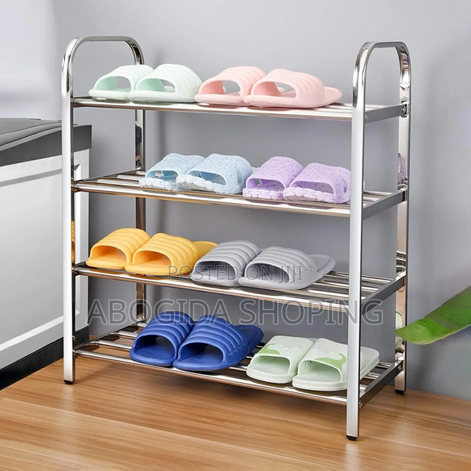 ባለ 4 ደረጃ ጫማ መደርደሪያ 4 Layer Stainless Steel Shoes Rack