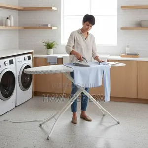 Ironing Board የልብስ መተኮሻ ጠረንጴዛ ሙሉ ለሙሉ ከብረት የተሰራ ቦርዱ የላሜራ የካውያ ማሰሰቀመ