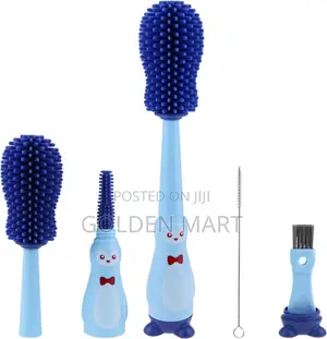 Premium 4-in-1 Silicone Baby Bottle Brush Set
