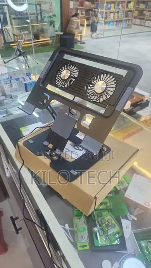 Laptop and Phone Stand With Fan