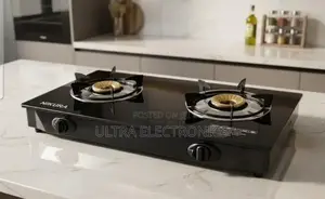 Nikai Tempered Glass Top Gas Stove Features Two Burners