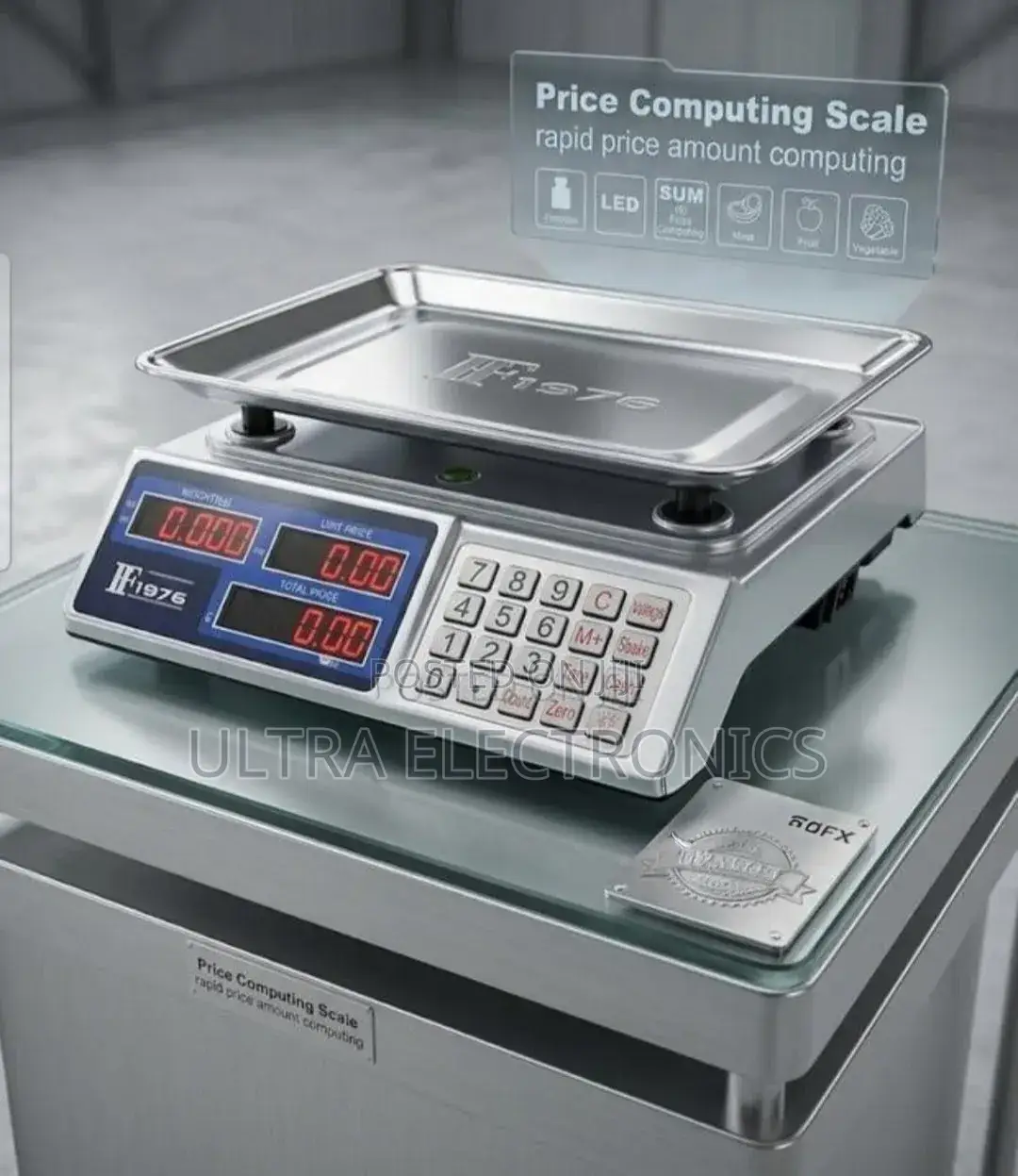 Ff1976 Price Computing Scale Featuring A Stainless Steel Platter
