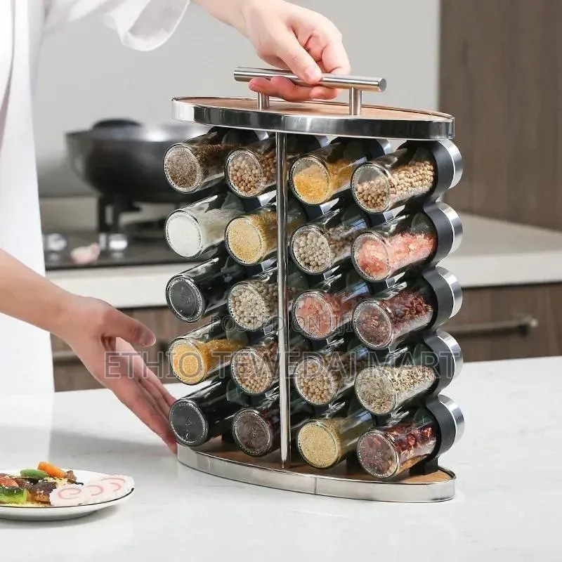 Spice Rack Organizer 16 Jars for Kitchen Cabinet Seasoning Storage
