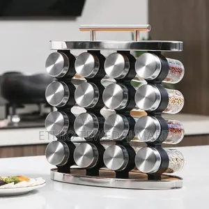 Spice Rack Organizer 16 Jars for Kitchen Cabinet Seasoning Storage