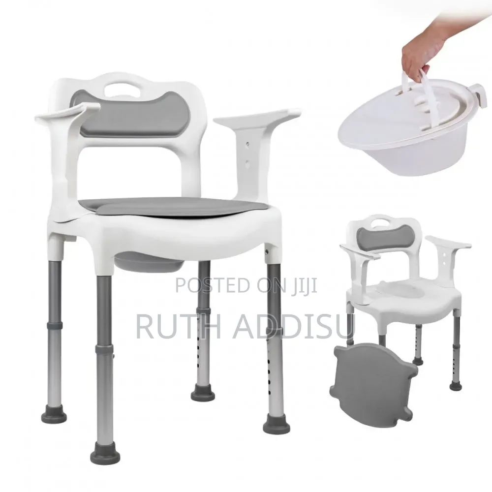 DFMKLL Bariatric Toilet Seat Mobile Nursing Chair Adjustable ኮሞድ ፖፖ