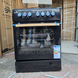 This Black Victory Freestanding Electric Cooker Features Four Hot Plat