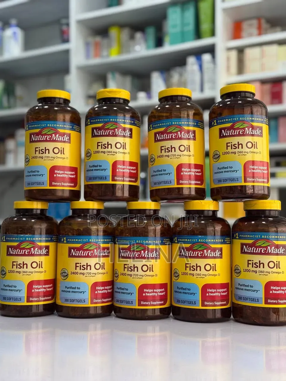 Nature Made 2400mg Fish Oil 300 Softgels Purified to Remove Mercury