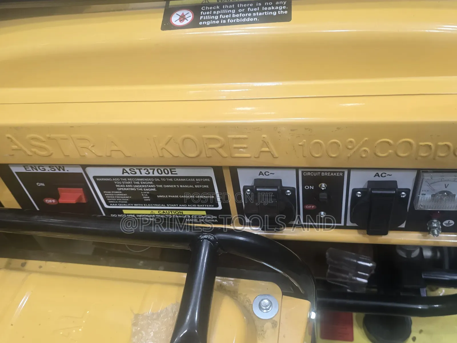 Astra Korea Ast3700e Gasoline Generator – 100% Copper Coil Portable