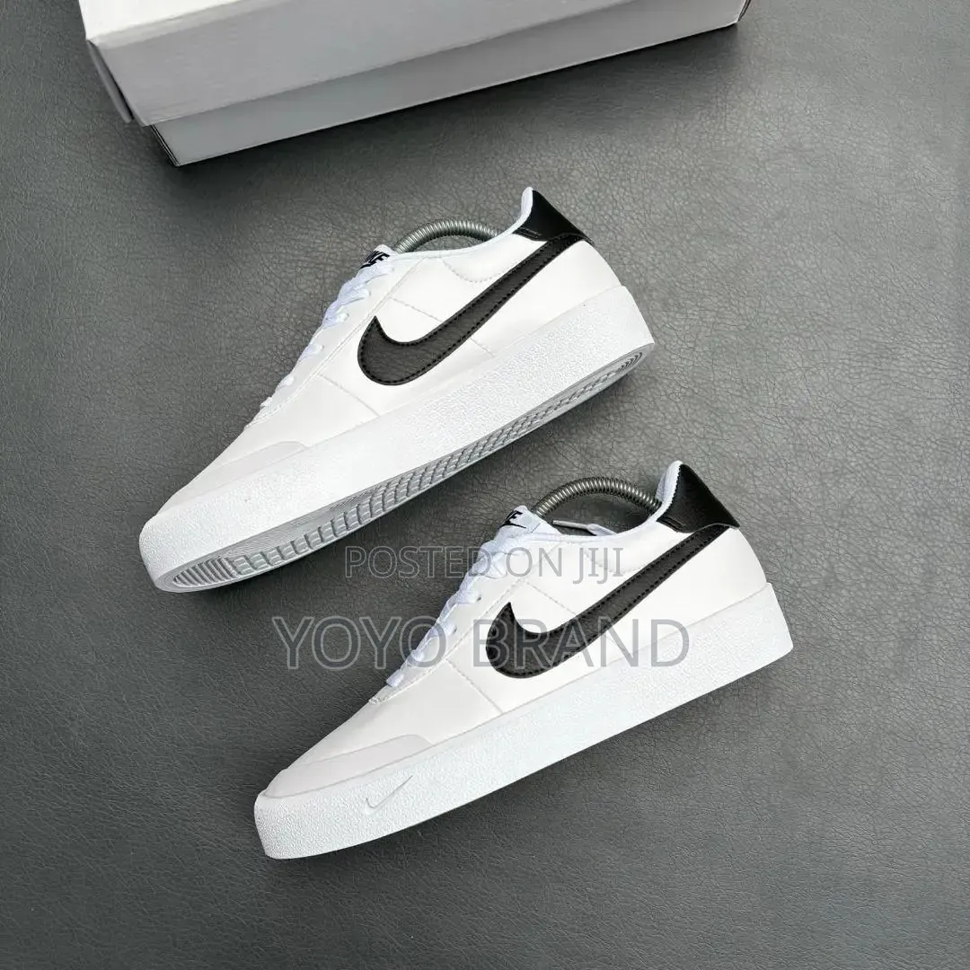Nike Court Shot Shoes in White Black Swoosh