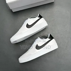 Nike Court Shot Shoes in White Black Swoosh