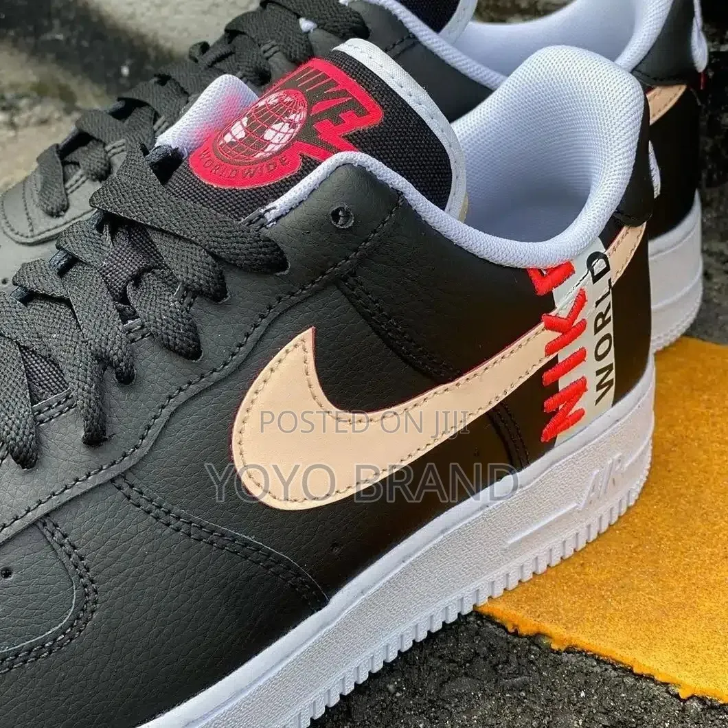 Nike Air Force 1 '07 Lv8 Shoes"Worldwide Pack" in Black and Crimson