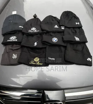 Premium Black Branded Winter Knit Beanies