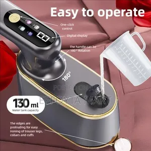 Handheld Steam Iron With LCD Display and 180 Degree Rotating Handle