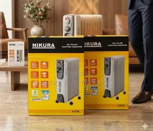 Nikura Brand 9-Fin Oil-Filled Electric Heater, Home Office Heating.