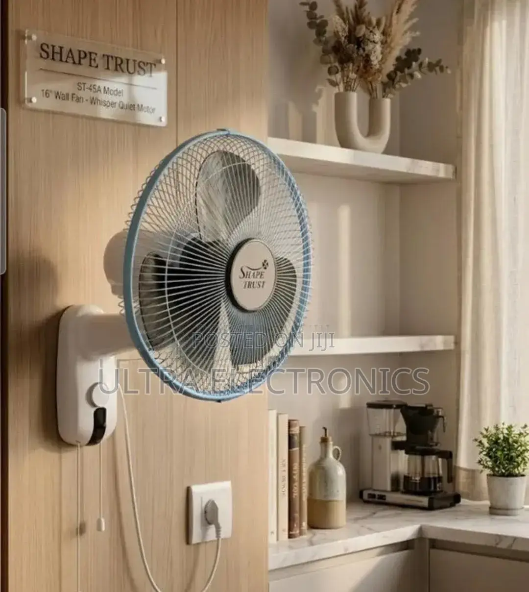 Fan_shape Trust Brand 16-Inch Wall-Mounted Fan, Model St-45a.