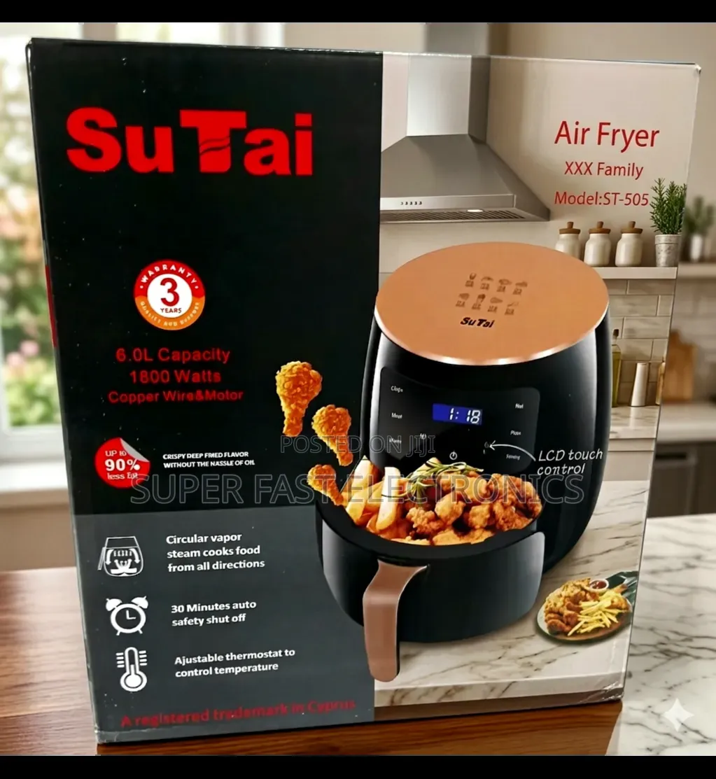 Su Tai Air Fryer 6.0l–1800w High-Capacity Cooker 3-Year Warranty