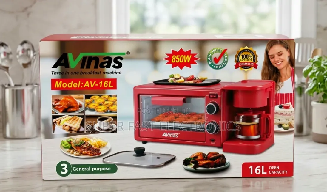 Avinas Breakfast Machine16l 3 in 1–850wtoaster Oven, Coffee Maker
