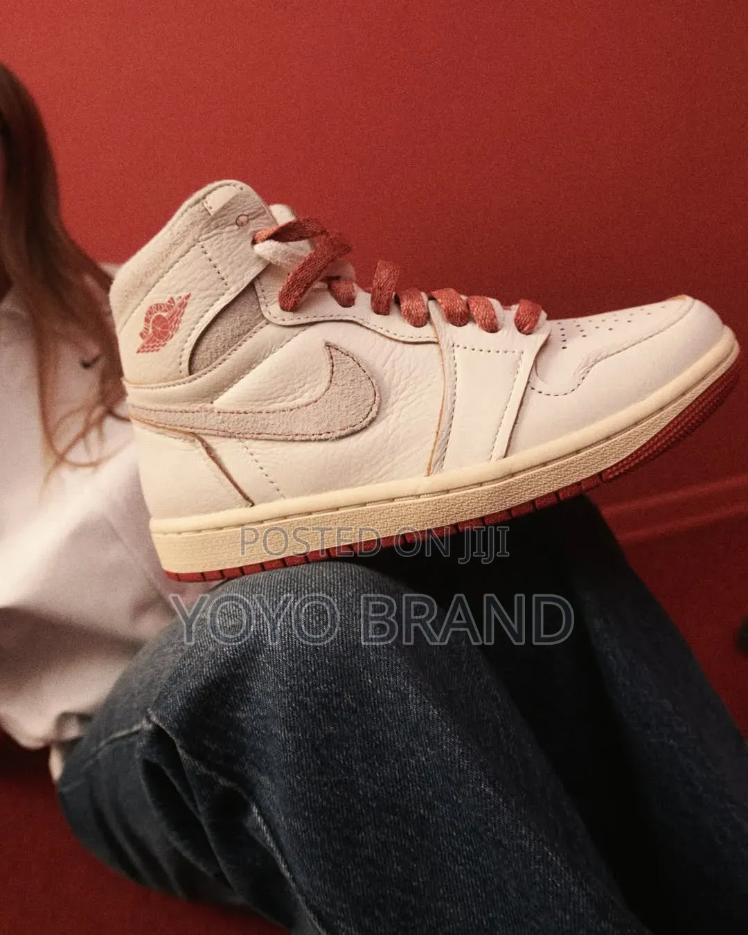 Nike Air Jordan1og "Rare Air" Sneakers "Sail/Cinnabar-Light Bone"