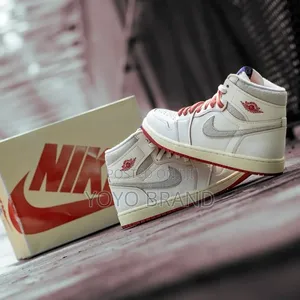 Nike Air Jordan1og "Rare Air" Sneakers "Sail/Cinnabar-Light Bone"