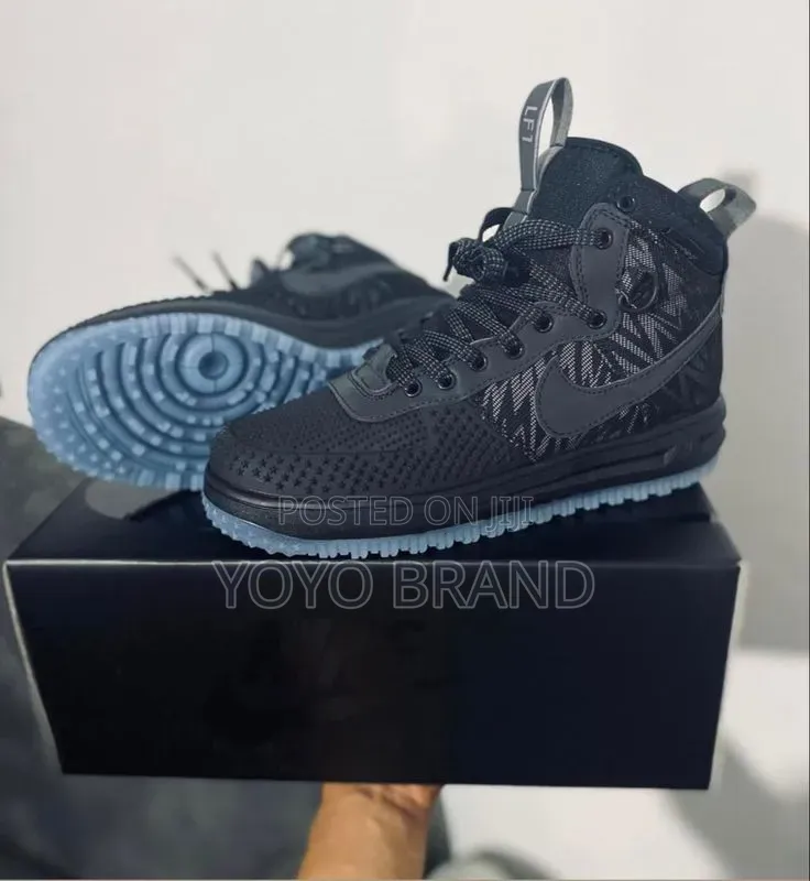 Nike Lunar Force 1 Duckboot in a Triple Black Unisex Fashion Boots