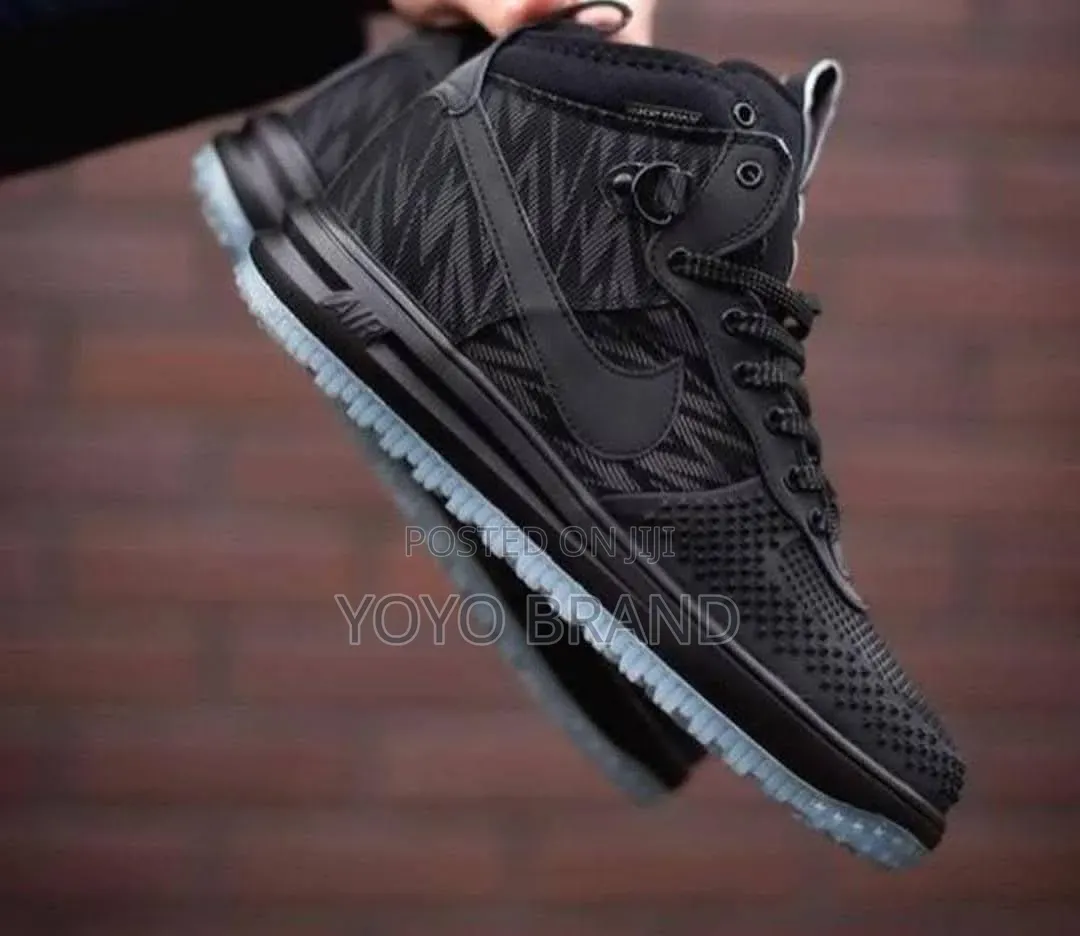 Nike Lunar Force 1 Duckboot in a Triple Black Unisex Fashion Boots