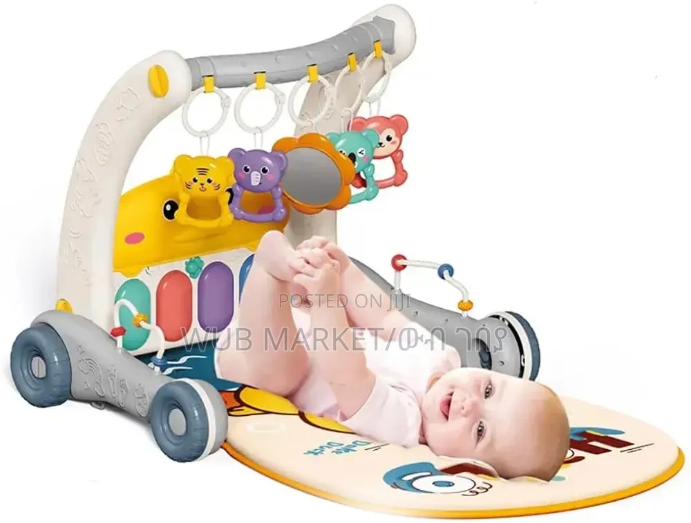 2-in-1 Baby Walker Piano Play Gym | ዘመናዊ ፒያኖ እና እርምጃ ማለማመጃ