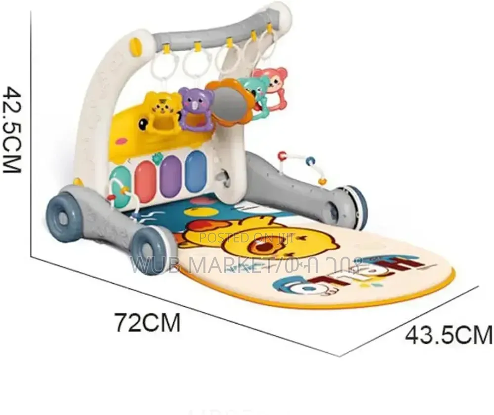2-in-1 Baby Walker Piano Play Gym | ዘመናዊ ፒያኖ እና እርምጃ ማለማመጃ