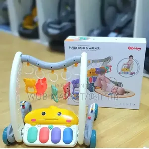 2-in-1 Baby Walker Piano Play Gym | ዘመናዊ ፒያኖ እና እርምጃ ማለማመጃ